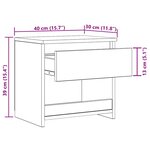 vidaXL Table de chevet Blanc 40x30x39 cm Aggloméré
