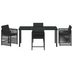 vidaXL Ensemble de salle à manger pour jardin 5 Pièces Noir polyrotin
