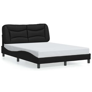 vidaXL Cadre de lit sans matelas Hvar noir 140x190 cm similicuir