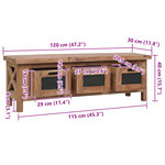 vidaXL Meuble TV avec 3 tiroirs 120x30x40 cm Bois d'acajou massif