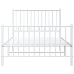 vidaXL Cadre de lit métal sans matelas et pied de lit blanc 100x200 cm