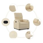 vidaXL Fauteuil inclinable Crème Tissu