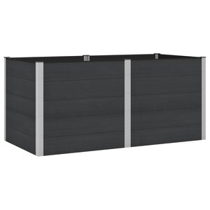vidaXL Jardinière surélevée Noir 200 x 100 x 91 cm WPC et Aluminium