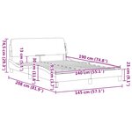 vidaXL Cadre de lit Dover noir 140x190 cm velours