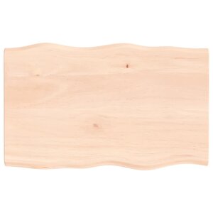 vidaXL Dessus de table bois chêne massif non traité bordure assortie