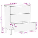 vidaXL Table de chevet noir 50x33x62 cm bois d'ingénierie