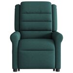 vidaXL Fauteuil inclinable de massage Vert foncé Tissu
