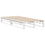 vidaXL Lit bibliothèque sans matelas blanc 90x190 cm bois massif