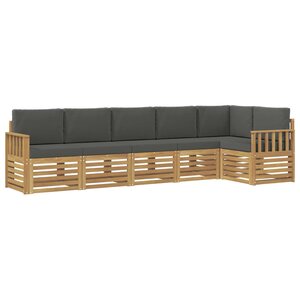 vidaXL Ensemble de canapés d'extérieur 6 Pièces Blanc et anthracite