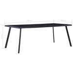 vidaXL Table à manger Noir 200x100x75 cm Verre trempé