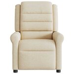 vidaXL Fauteuil inclinable de massage électrique crème tissu