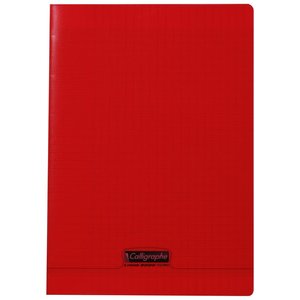 Cahier piqué 8000 POLYPRO A4 48 pages grands carreaux 90 g - Rouge CALLIGRAPHE