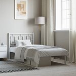 vidaXL Cadre de lit métal sans matelas avec tête de lit blanc 90x190cm