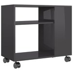 vidaXL Table d'appoint Gris brillant 70x35x55 cm Bois d'ingénierie