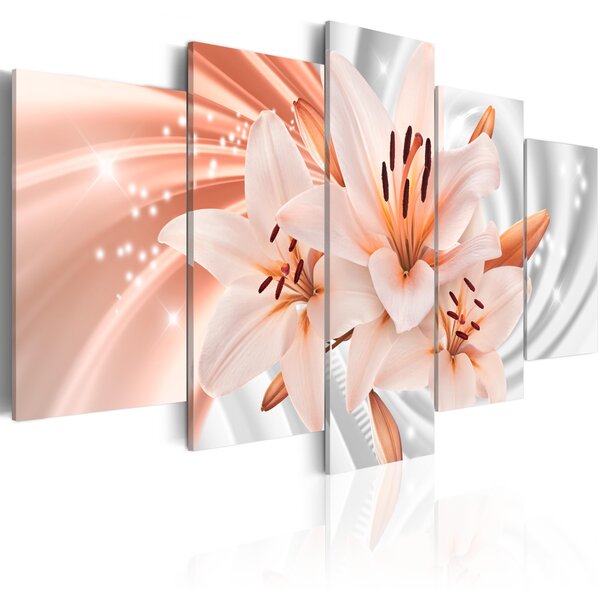 Tableau - coral lilies l x h en cm 200x100