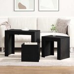 vidaXL Table Gigogne 3 Pièces Chêne noir 61 x 30 x 50 cm