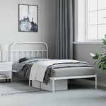 vidaXL Cadre de lit métal sans matelas et tête de lit blanc 100x200 cm