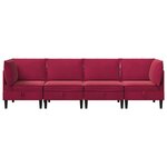 vidaXL Ensemble de meubles pour le salon 4 Pièces Bordeaux Velours