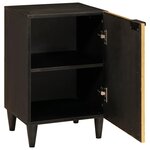 vidaXL Cabinet de salle de bain avec porte Noir et or 38 x 33 x 58 cm