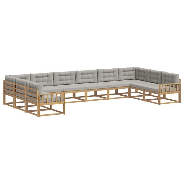 vidaXL Ensemble de canapés d'extérieur 10 pc Blanc et gris clair