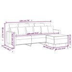 vidaXL Canapé à 3 places avec repose-pieds Gris clair 180 cm Tissu