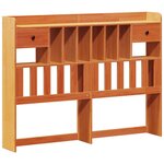 vidaXL Lit bibliothèque sans matelas cire marron 135x190 cm pin massif