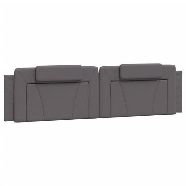 vidaXL Coussin de tête de lit Viana gris 200 cm similicuir