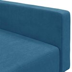 vidaXL Canapé-lit à 2 places avec repose-pied bleu velours