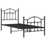 vidaXL Cadre de lit métal sans matelas avec pied de lit noir 90x190 cm