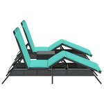 vidaXL Chaises longues lot de 2 avec table noir résine tressée