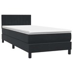 vidaXL Sommier à lattes de lit avec matelas et LED noir 90x220 cm velours