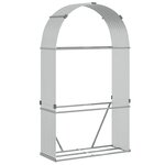 vidaXL Porte-bûches argenté 120x45x210 cm acier galvanisé