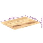 vidaXL Dessus de table Bois de manguier solide 25-27 mm 80x70 cm