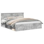 vidaXL Cadre de lit Béton 180 x 200 cm Bois d'ingénierie