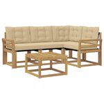 vidaXL Ensemble de canapés d'extérieur 5 pc Blanc et Beige