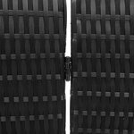 Paravent 4 panneaux pliable noir 195x180 cm en polyrotin