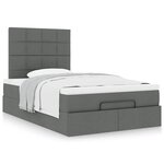 vidaXL Cadre de lit ottoman avec matelas gris foncé 120x200cm tissu