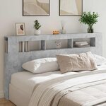 vidaXL Tête de lit à LED gris béton 200x18 5x103 5cm bois d'ingénierie