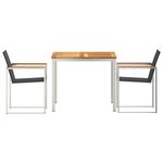 vidaXL EnsembledeRepasdeJardin 3 Pièces Teck massif