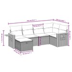 vidaXL Salon de jardin avec coussins 6Pièces mélange beige résine tressée