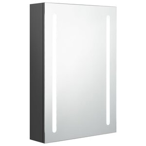 vidaXL Armoire de salle de bain à miroir LED gris 50x13x70 cm
