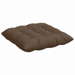 vidaXL Coussins de siège 2 Pièces Marron 40 x 40 x 6 cm tissu