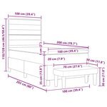 vidaXL Lit à ressorts avec matelas Gris foncé 100 x 200 cm tissu