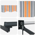 vidaXL Auvent Rétractable Rayé Multicolore 450x300 cm