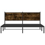 vidaXL Cadre de lit en métal sans matelas chêne fumé 180x200 cm