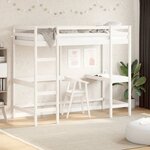 vidaXL Lit superposé sans matelas blanc 100x200 cm bois de pin massif