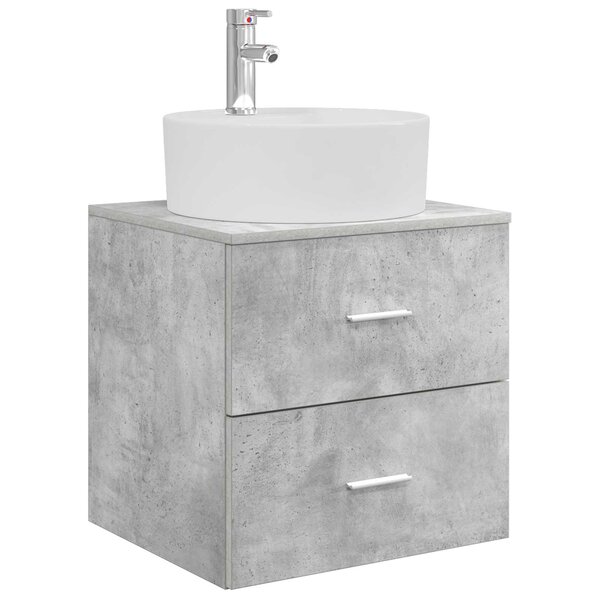 vidaXL Vanité de lavabo mural Gris béton 49 5 x 44 5 x 65 cm