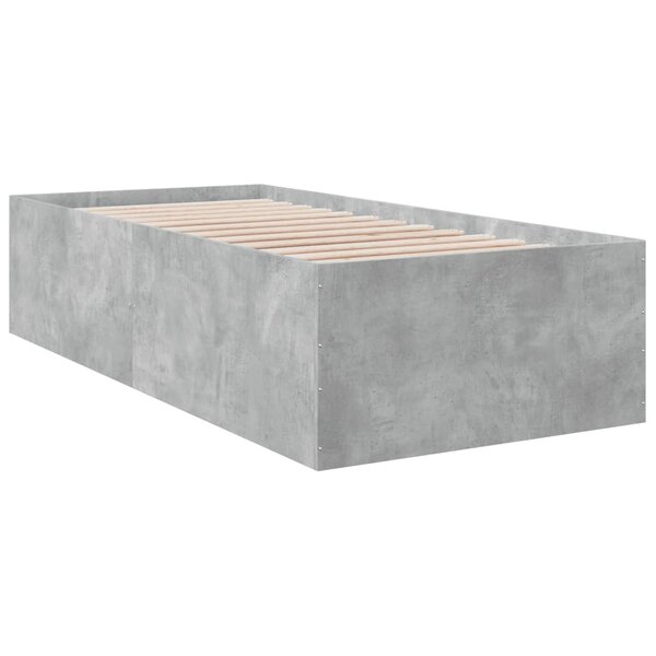 vidaXL Cadre de lit gris béton 90x190 cm bois d'ingénierie