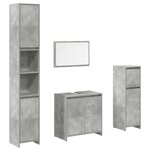 vidaXL Ensemble de meubles de salle de bain 4 Pièces gris béton