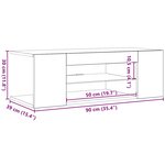 vidaXL Meuble TV avec lumières LED Chêne marron 90x39x30 cm